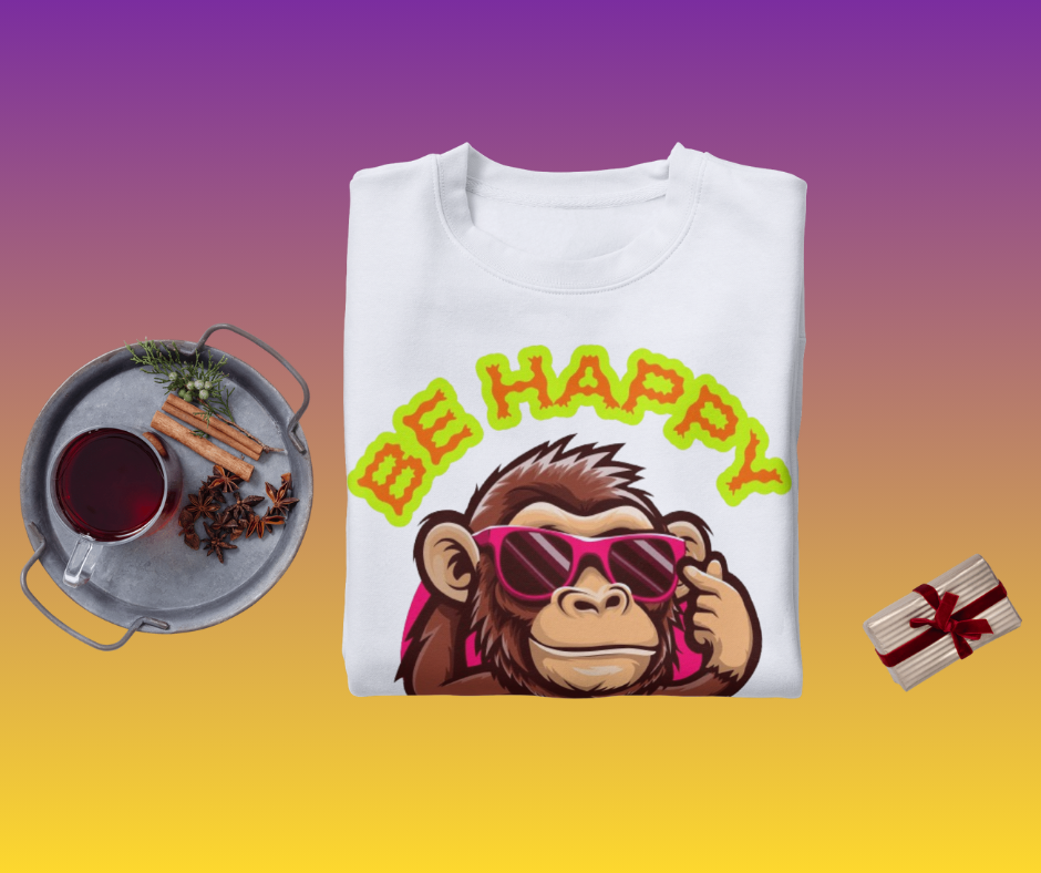 BE HAPPY MONKEY DESIGN Unisex Hoodie