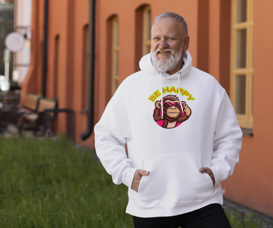 BE HAPPY MONKEY DESIGN Unisex Hoodie