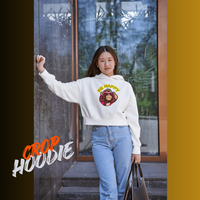BE HAPPY MONKEY DESIGN Female Cropped Hoodie